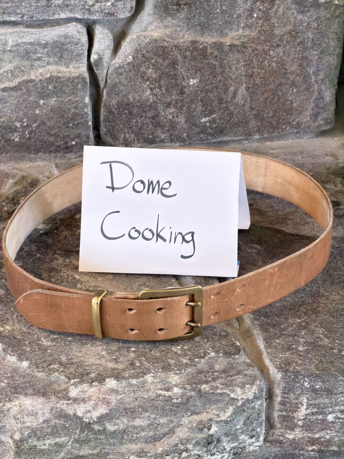 Photo by Aberhood on November 1, 2025 of the Hollows Leather Rail Belt in Dark Sand Cypress.