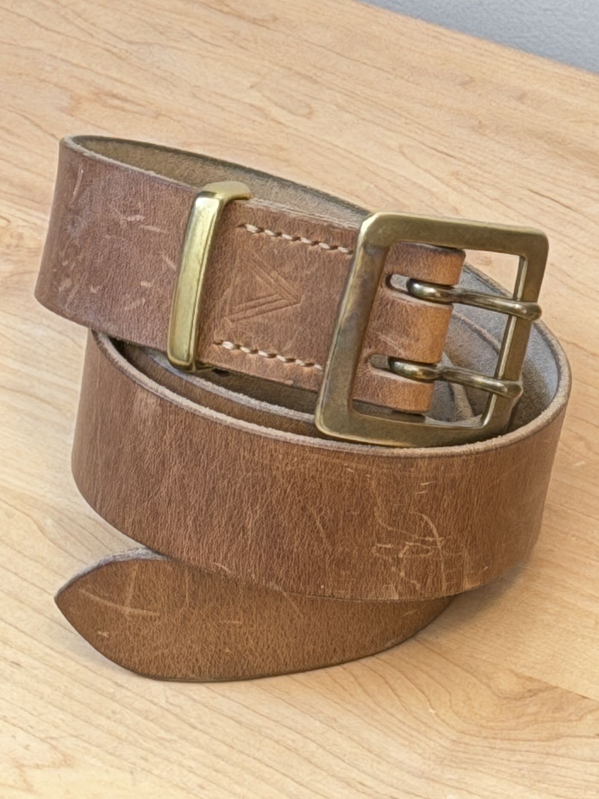 Photo by Aberhood on March 1, 2026 of the Hollows Leather Rail Belt in Dark Sand Cypress.