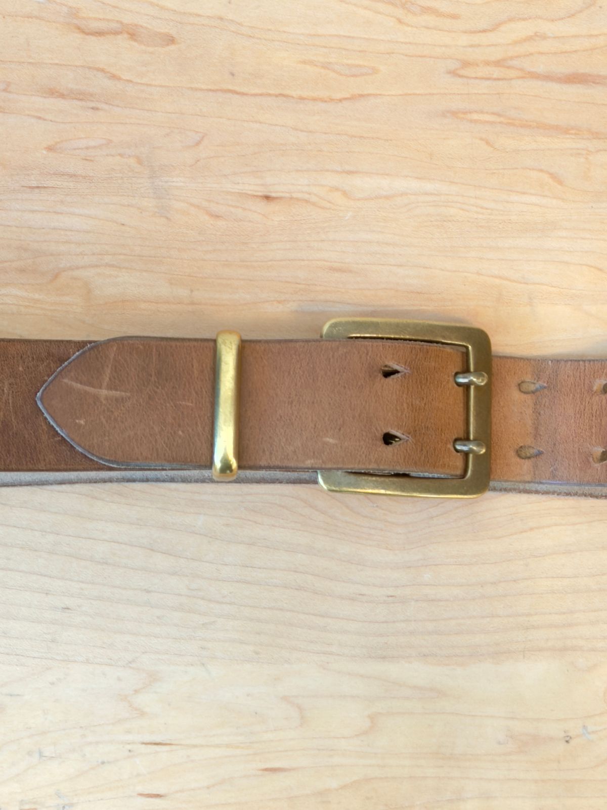 Photo by Aberhood on March 1, 2026 of the Hollows Leather Rail Belt in Dark Sand Cypress.