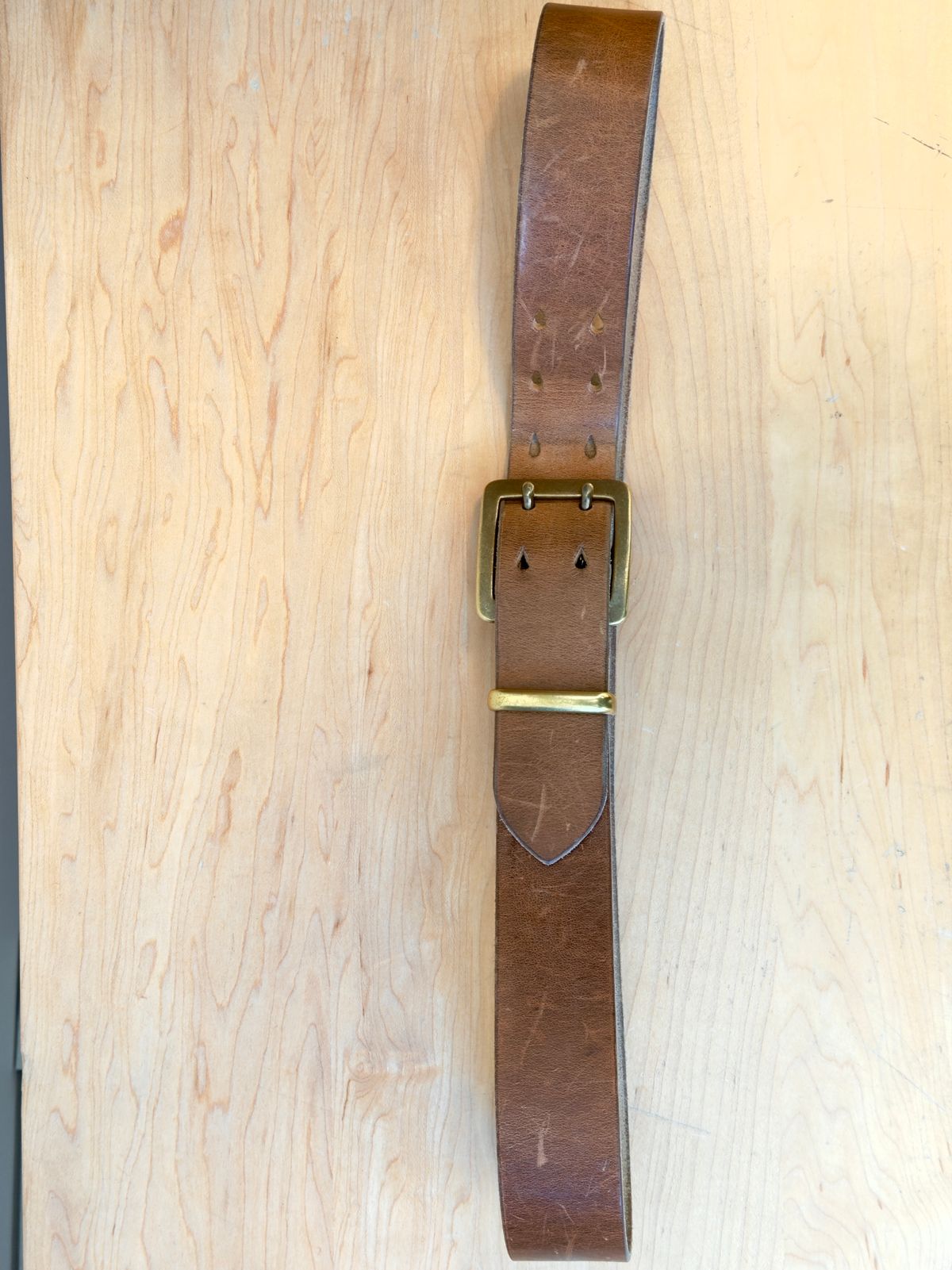 Photo by Aberhood on March 1, 2026 of the Hollows Leather Rail Belt in Dark Sand Cypress.