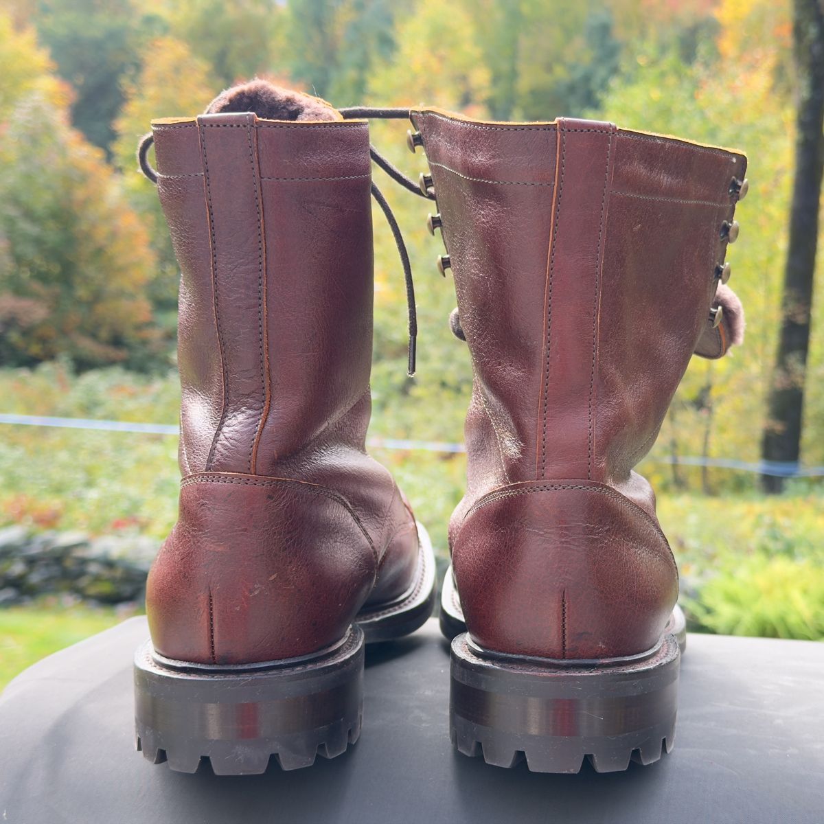 Photo by Aberhood on September 27, 2025 of the Cheaney Tiger Moth II Mid Calf Derby Boot in Whiskey Kudu.
