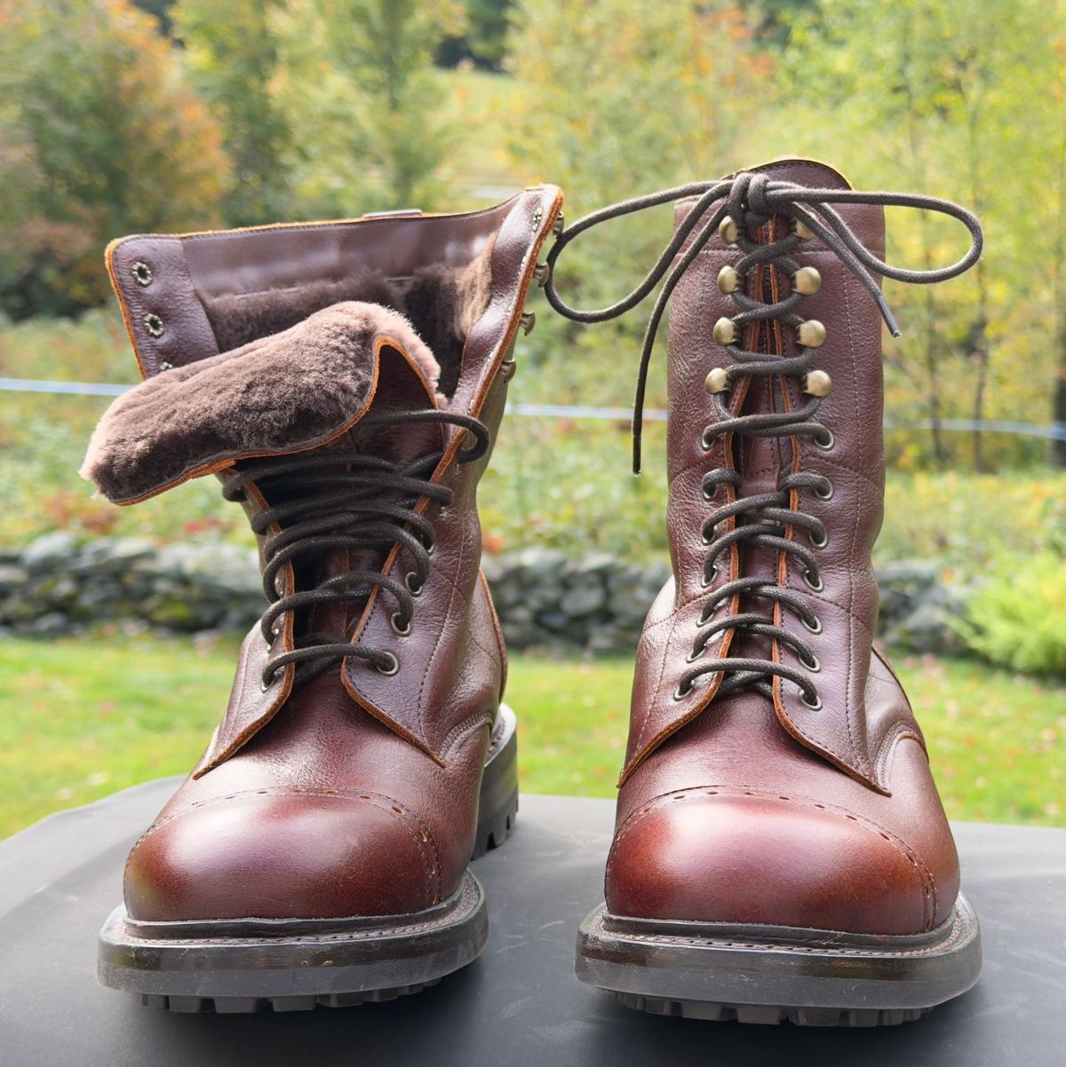 Photo by Aberhood on September 27, 2025 of the Cheaney Tiger Moth II Mid Calf Derby Boot in Whiskey Kudu.