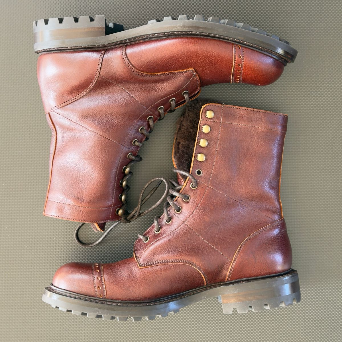 Photo by Aberhood on September 27, 2025 of the Cheaney Tiger Moth II Mid Calf Derby Boot in Whiskey Kudu.