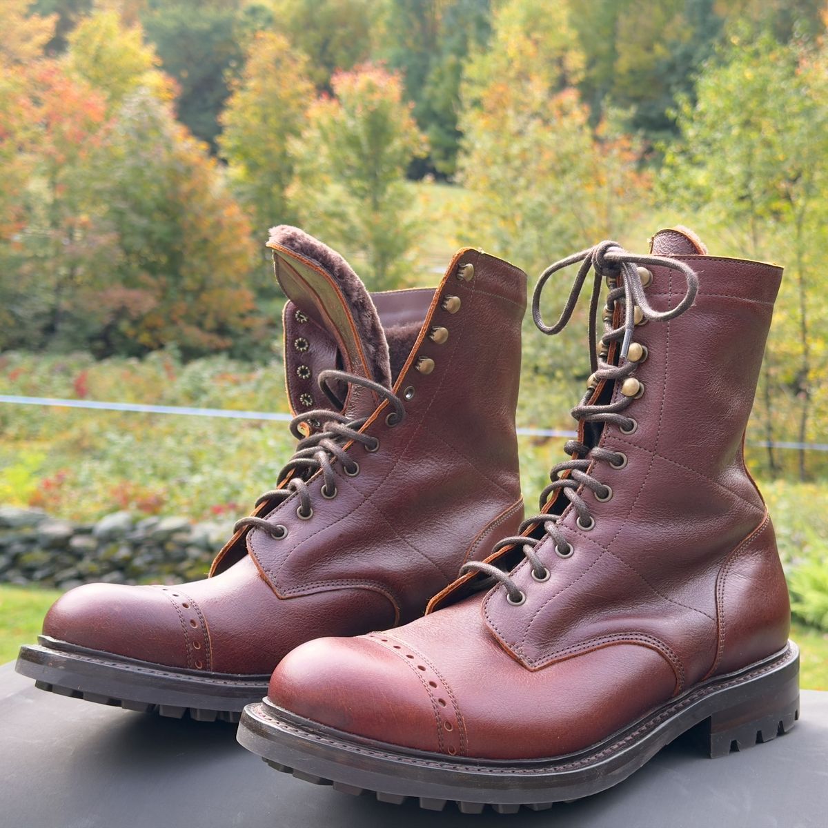 Photo by Aberhood on September 27, 2025 of the Cheaney Tiger Moth II Mid Calf Derby Boot in Whiskey Kudu.