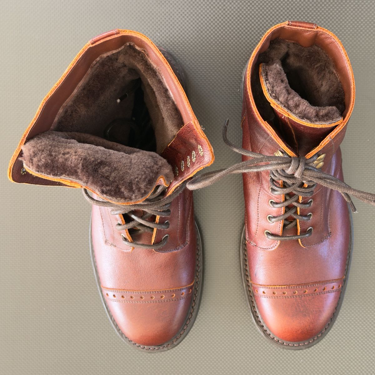 Photo by Aberhood on September 27, 2025 of the Cheaney Tiger Moth II Mid Calf Derby Boot in Whiskey Kudu.