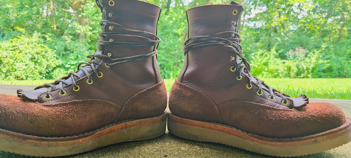 Photo by Ginde0666 on August 15, 2025 of the Frank's Boots Rainier in Seidel Chocolate Oil Tan & Seidel Chocolate Oil Tan Roughout.