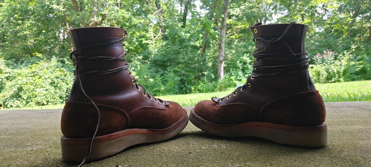 Photo by Ginde0666 on August 15, 2025 of the Frank's Boots Rainier in Seidel Chocolate Oil Tan & Seidel Chocolate Oil Tan Roughout.
