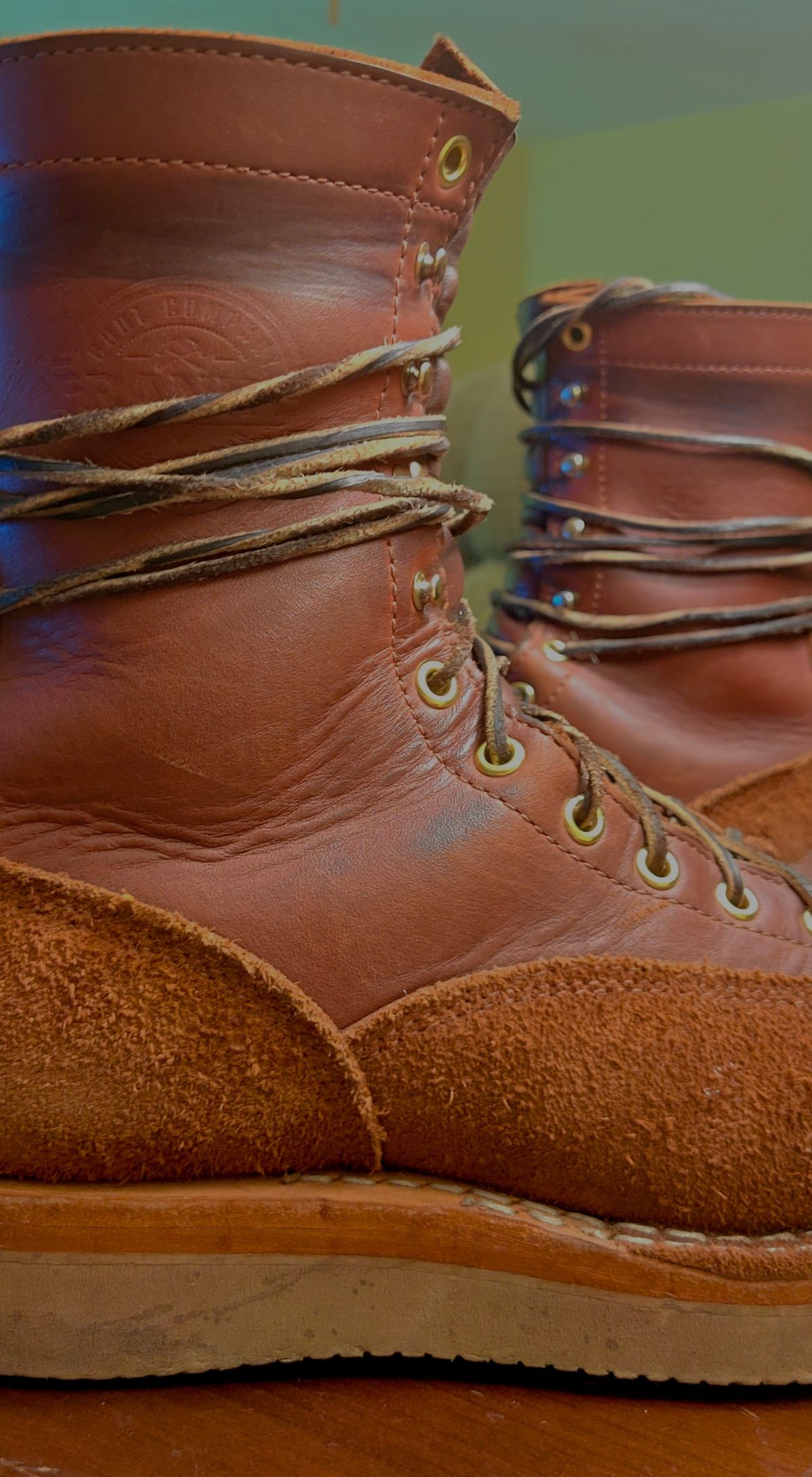 Photo by Ginde0666 on August 22, 2025 of the Frank's Boots Rainier in Seidel Chocolate Oil Tan & Seidel Chocolate Oil Tan Roughout.