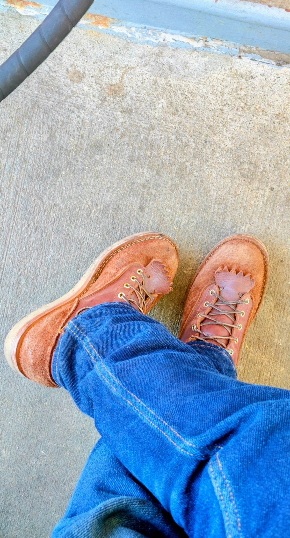 Photo by Ginde0666 on September 8, 2025 of the Frank's Boots Rainier in Seidel Chocolate Oil Tan & Seidel Chocolate Oil Tan Roughout.