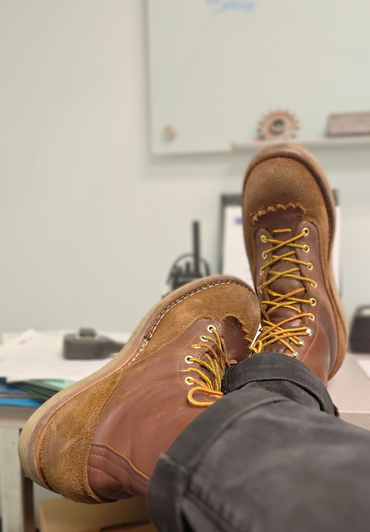 Photo by Ginde0666 on November 25, 2025 of the Frank's Boots Rainier in Seidel Chocolate Oil Tan & Seidel Chocolate Oil Tan Roughout.