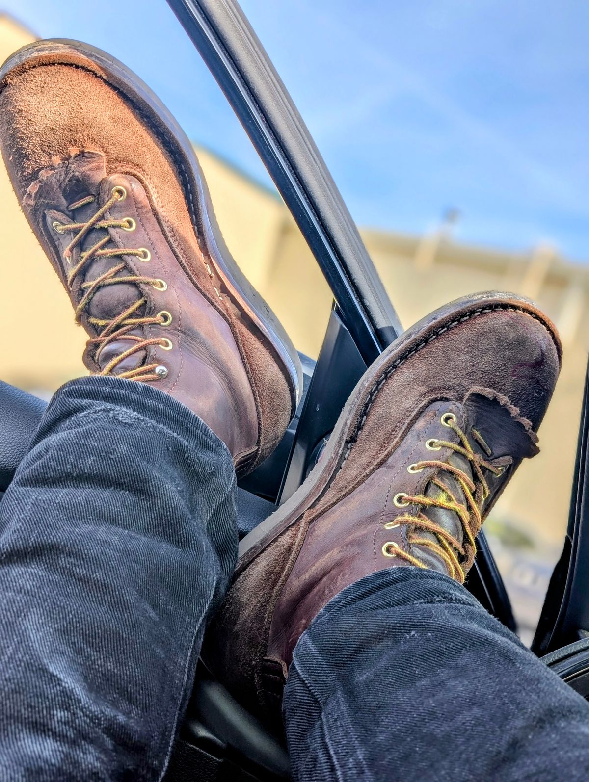 Photo by Ginde0666 on January 5, 2026 of the Frank's Boots Rainier in Seidel Chocolate Oil Tan & Seidel Chocolate Oil Tan Roughout.