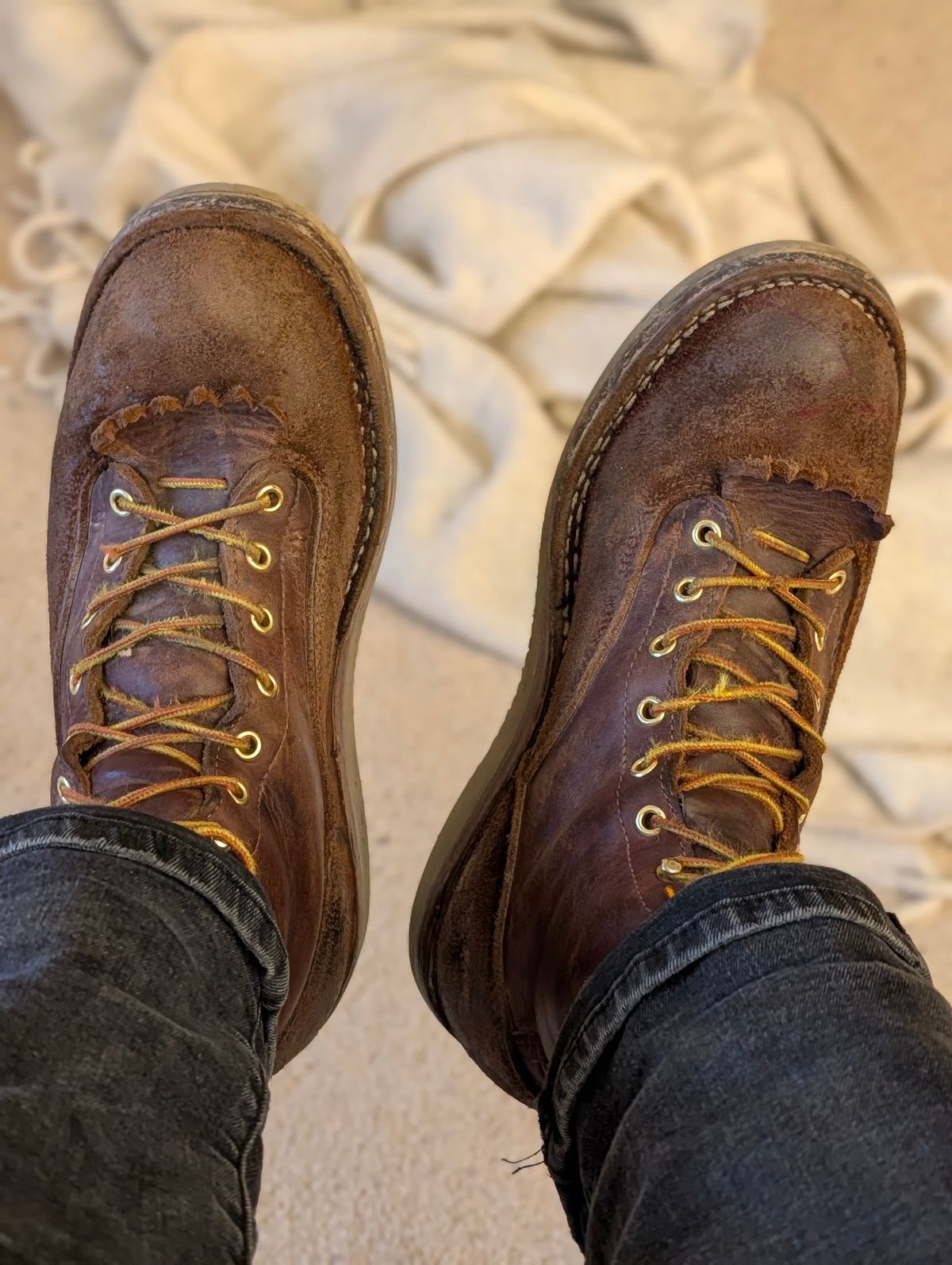Photo by Ginde0666 on February 11, 2026 of the Frank's Boots Rainier in Seidel Chocolate Oil Tan & Seidel Chocolate Oil Tan Roughout.
