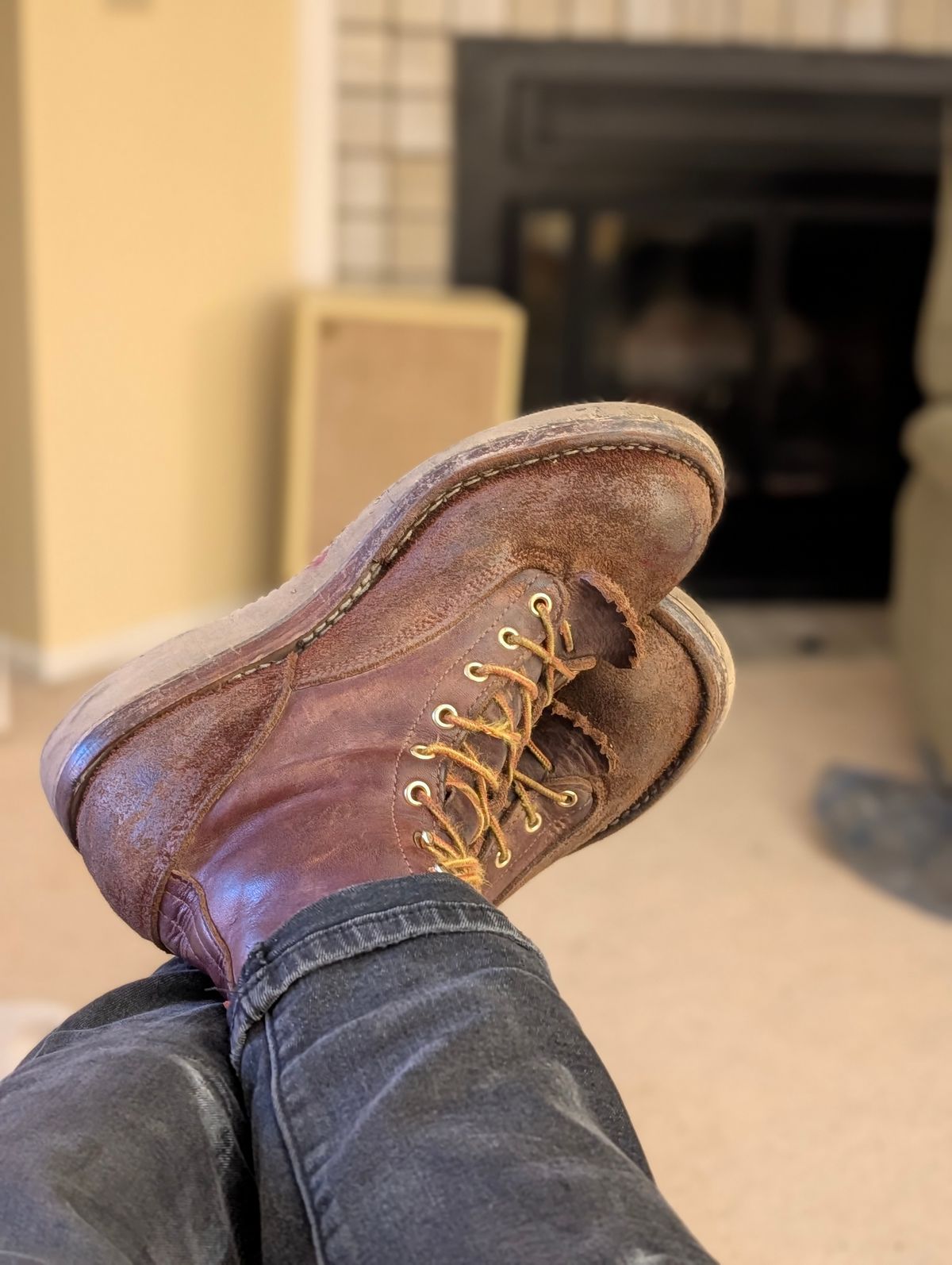 Photo by Ginde0666 on February 11, 2026 of the Frank's Boots Rainier in Seidel Chocolate Oil Tan & Seidel Chocolate Oil Tan Roughout.