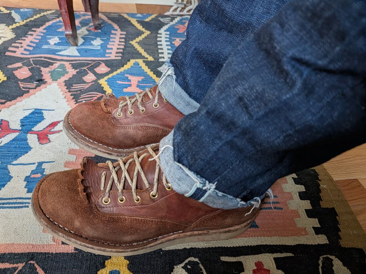 Photo by Ginde0666 on May 19, 2026 of the Frank's Boots Rainier in Seidel Chocolate Oil Tan & Seidel Chocolate Oil Tan Roughout.