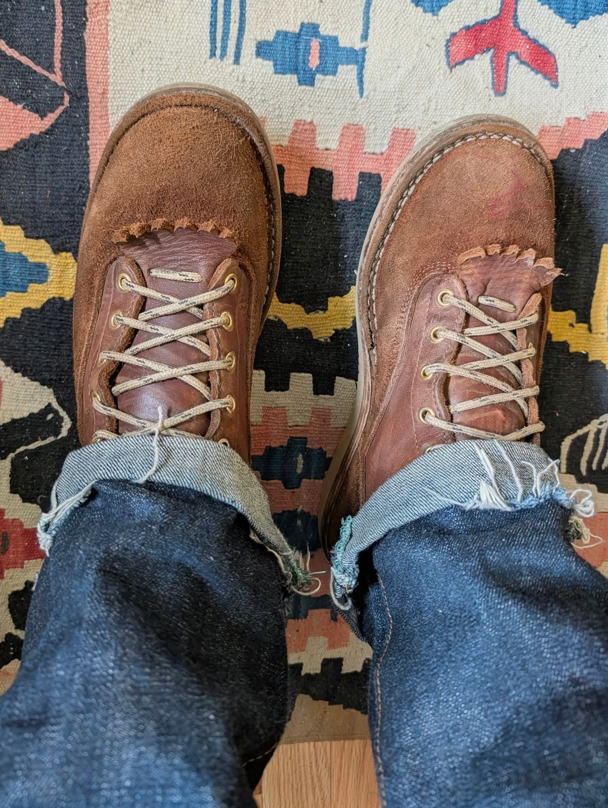 Photo by Ginde0666 on May 19, 2026 of the Frank's Boots Rainier in Seidel Chocolate Oil Tan & Seidel Chocolate Oil Tan Roughout.