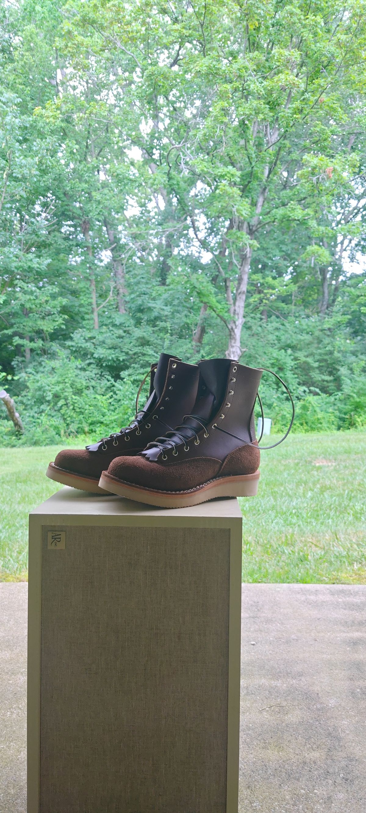 Photo by Ginde0666 on July 19, 2025 of the Frank's Boots Rainier in Seidel Chocolate Oil Tan & Seidel Chocolate Oil Tan Roughout.