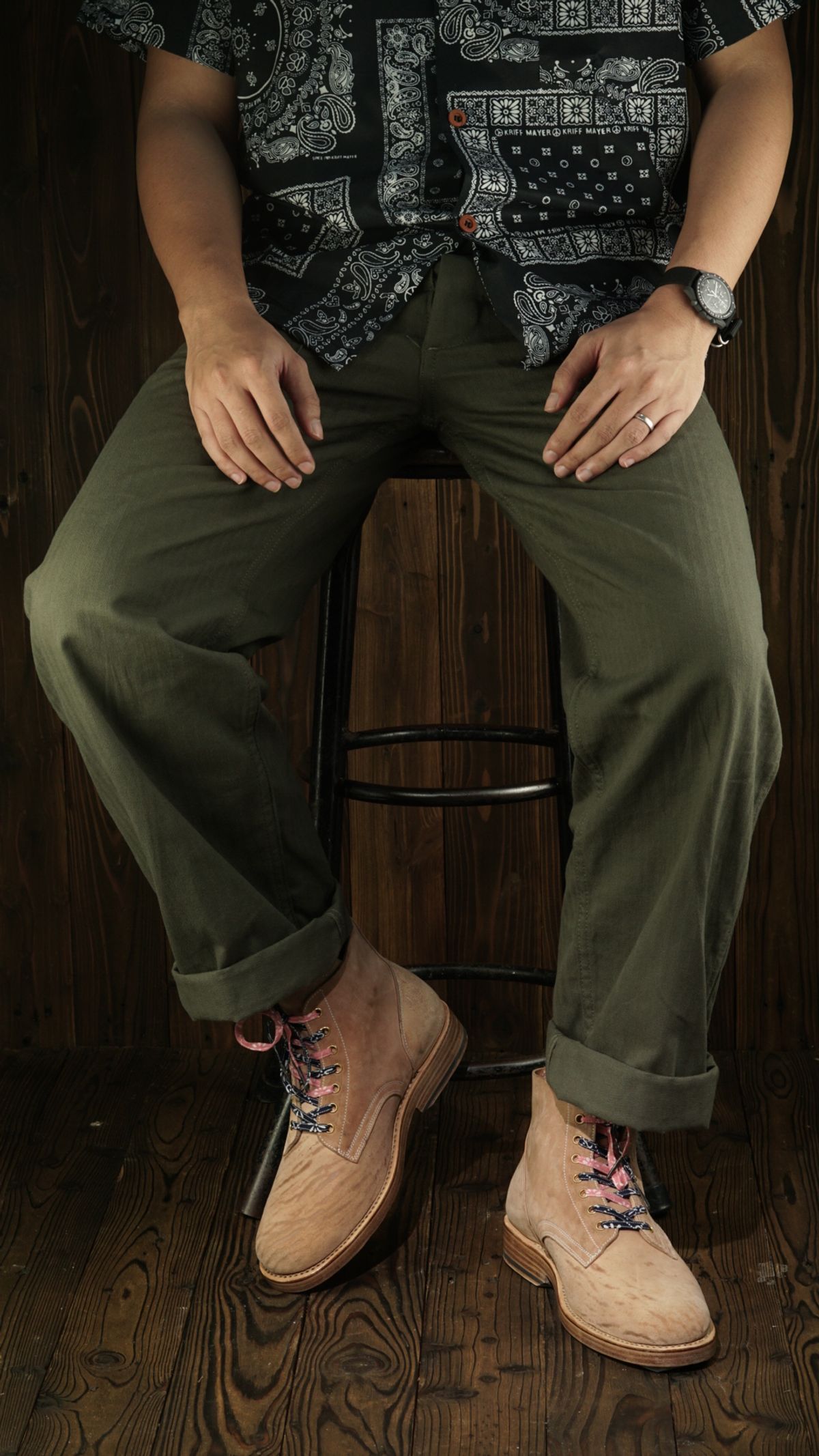 Photo by satriaamp on April 5, 2024 of the Sagara Bootmaker Boondockers in Conceria Cloe Superlux Reverse Horsebutt.