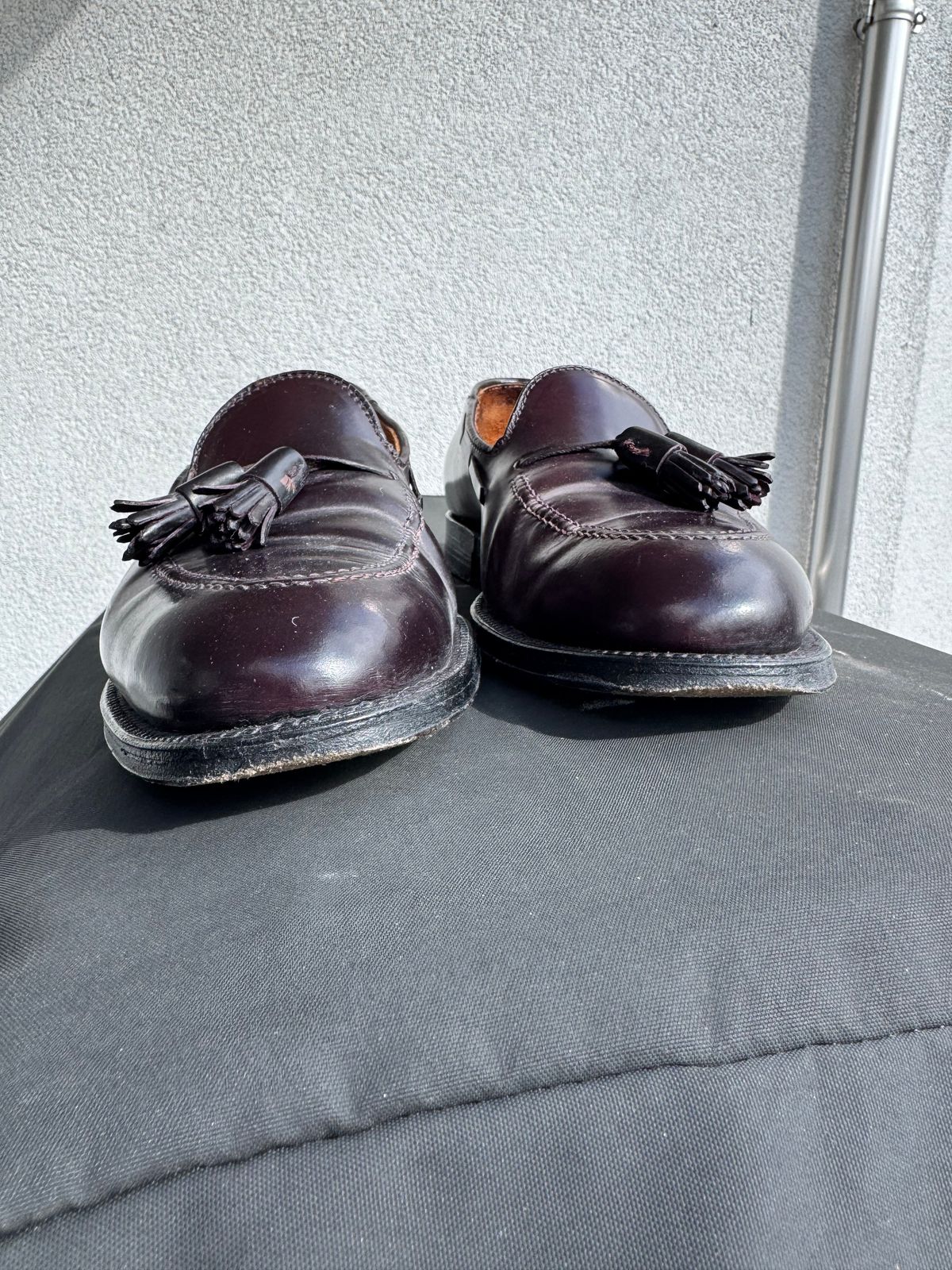 Photo by yankinschweiz on April 1, 2026 of the Alden 563 Tassel Moccasin Loafer in Horween Color 8 Shell Cordovan.