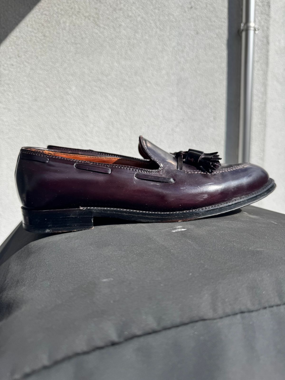 Photo by yankinschweiz on April 1, 2026 of the Alden 563 Tassel Moccasin Loafer in Horween Color 8 Shell Cordovan.