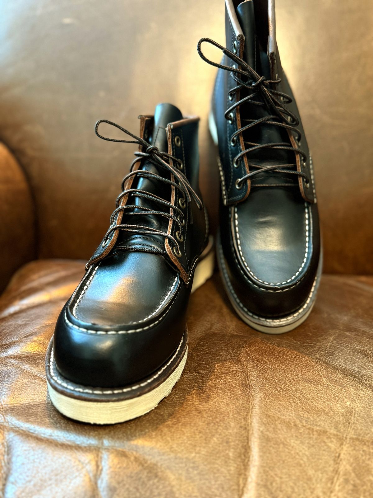 Photo by RealtorVic on June 7, 2025 of the Red Wing 6-Inch Classic Moc in S.B. Foot Black Prairie.
