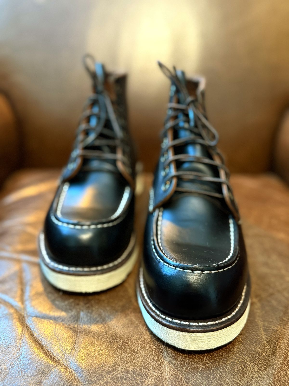 Photo by RealtorVic on June 7, 2025 of the Red Wing 6-Inch Classic Moc in S.B. Foot Black Prairie.