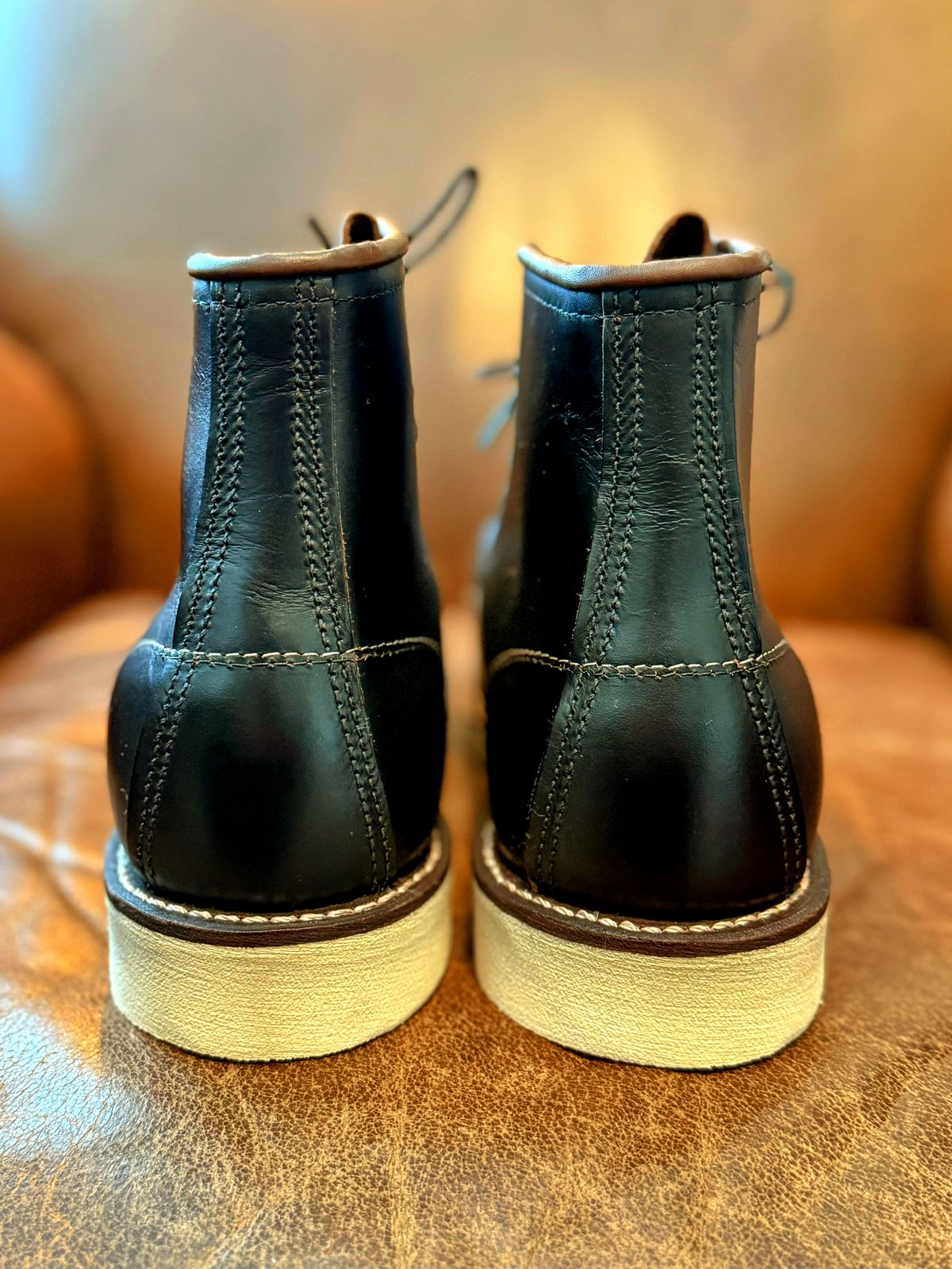Photo by RealtorVic on June 7, 2025 of the Red Wing 6-Inch Classic Moc in S.B. Foot Black Prairie.