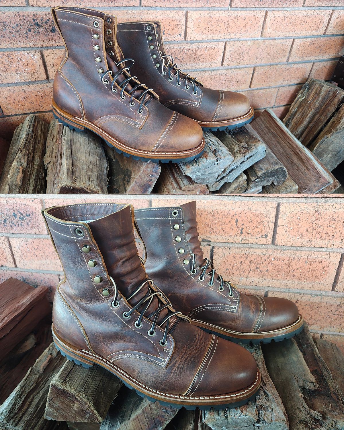 Photo by Malikian23 on October 8, 2025 of the Truman Upland Boot in Seidel Tobacco Snakebite.