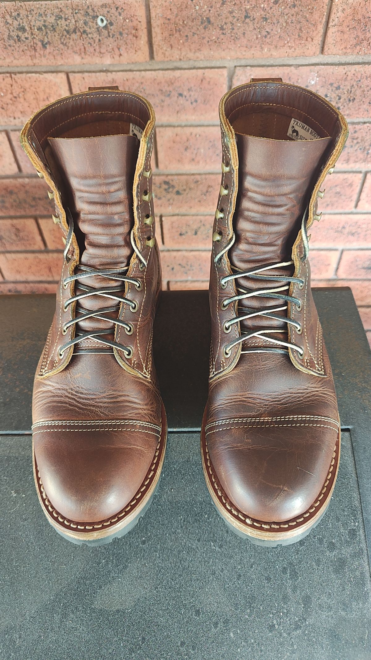 Photo by Malikian23 on October 16, 2025 of the Truman Upland Boot in Seidel Tobacco Snakebite.