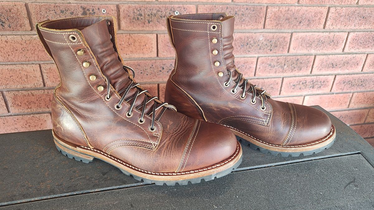 Photo by Malikian23 on October 16, 2025 of the Truman Upland Boot in Seidel Tobacco Snakebite.