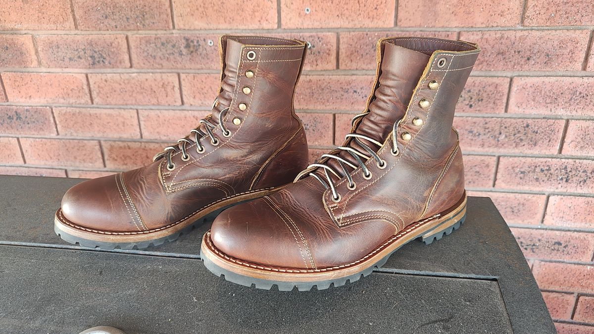 Photo by Malikian23 on October 16, 2025 of the Truman Upland Boot in Seidel Tobacco Snakebite.