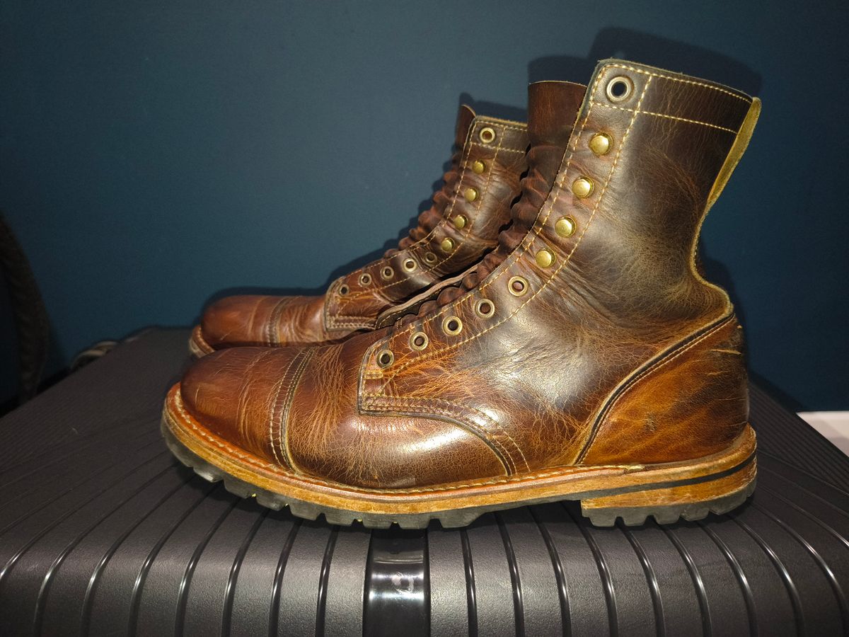 Photo by Malikian23 on April 3, 2026 of the Truman Upland Boot in Seidel Tobacco Snakebite.
