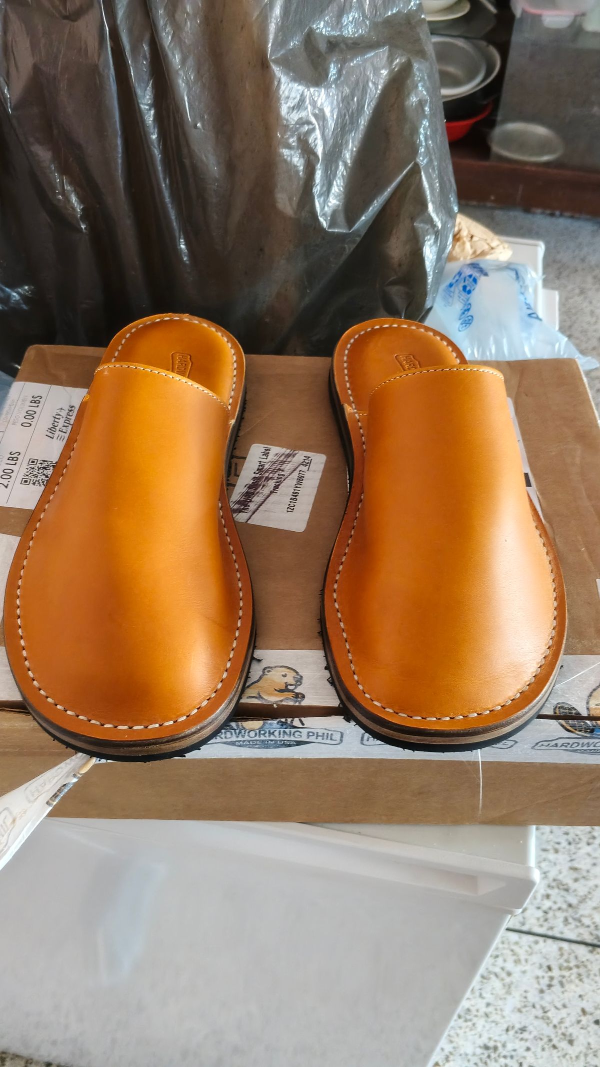 Photo by JoALE555 on May 20, 2026 of the Hardworking Phil The Pennsylvania Slipper in Full Grain USA Made Leather.