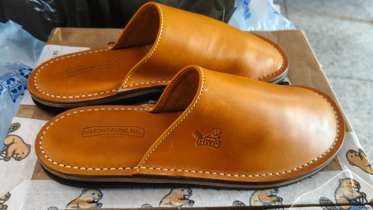 Photo by JoALE555 on May 20, 2026 of the Hardworking Phil The Pennsylvania Slipper in Full Grain USA Made Leather.