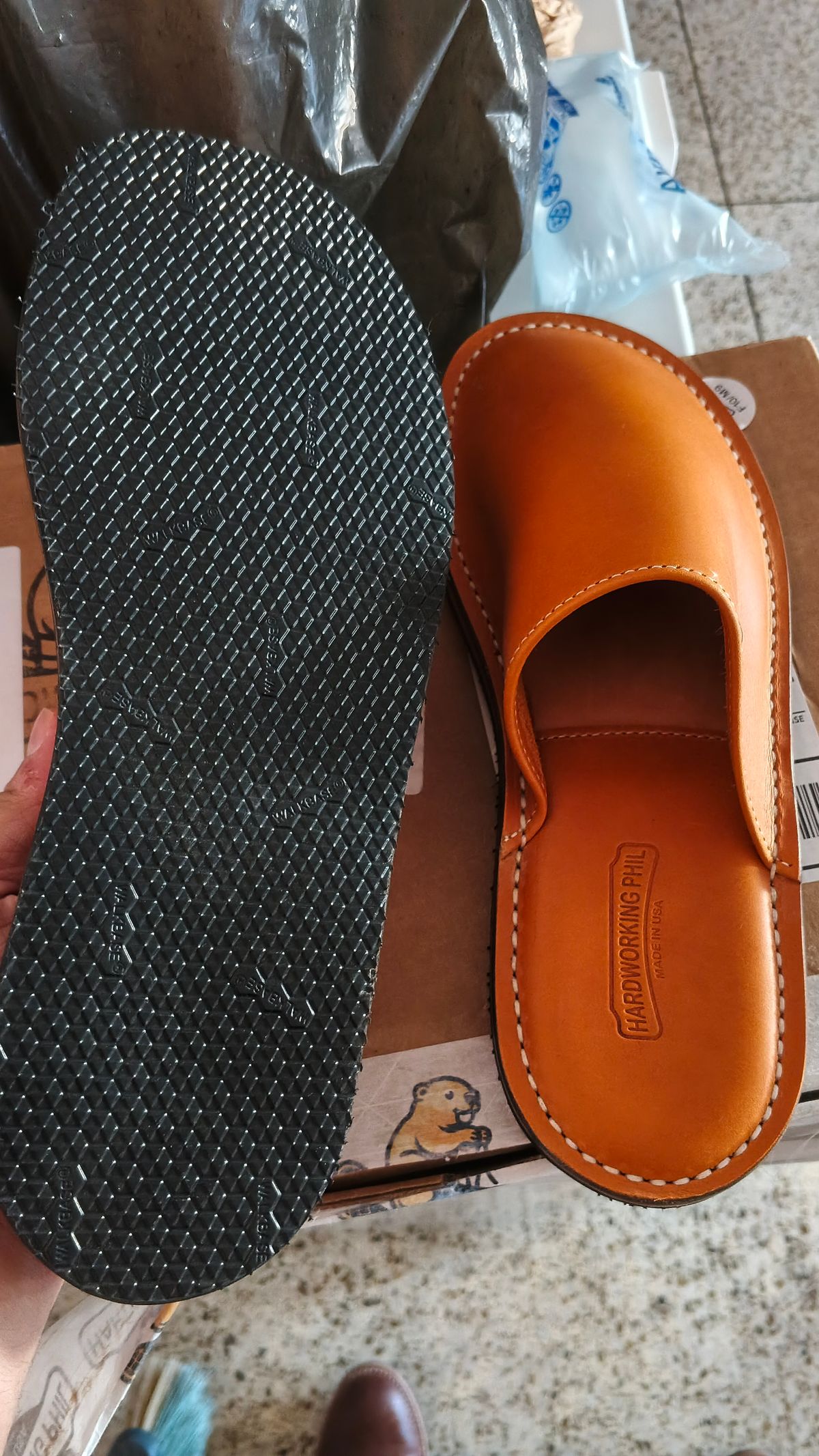 Photo by JoALE555 on May 20, 2026 of the Hardworking Phil The Pennsylvania Slipper in Full Grain USA Made Leather.