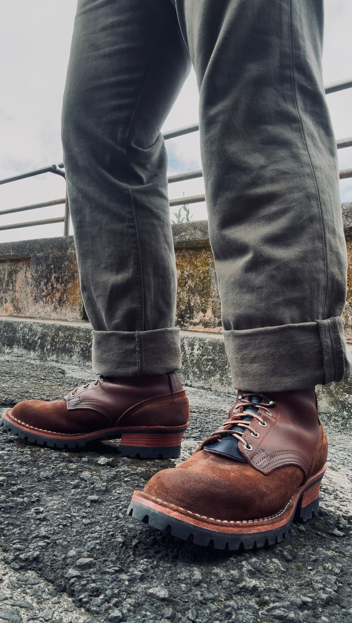 Photo by Apprehensivebootbuyer on January 4, 2025 of the Nicks BuilderPro in Seidel 1964 Brown Roughout & Seidel 1964 Brown.