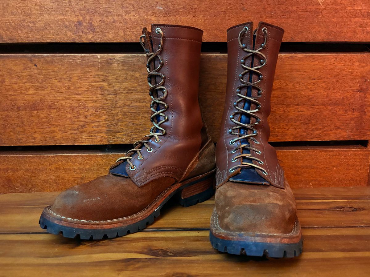 Photo by Apprehensivebootbuyer on July 9, 2025 of the Nicks BuilderPro in Seidel 1964 Brown Roughout & Seidel 1964 Brown.