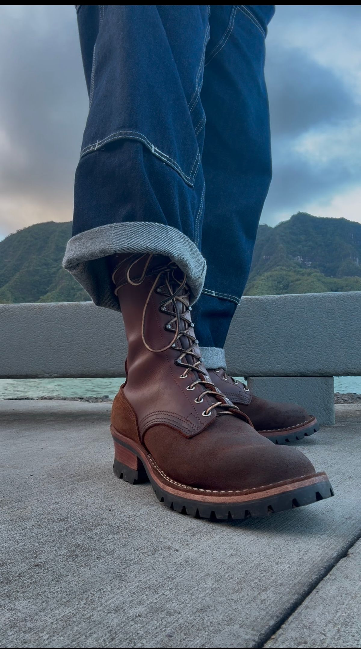 Photo by Apprehensivebootbuyer on October 1, 2025 of the Nicks BuilderPro in Seidel 1964 Brown Roughout & Seidel 1964 Brown.