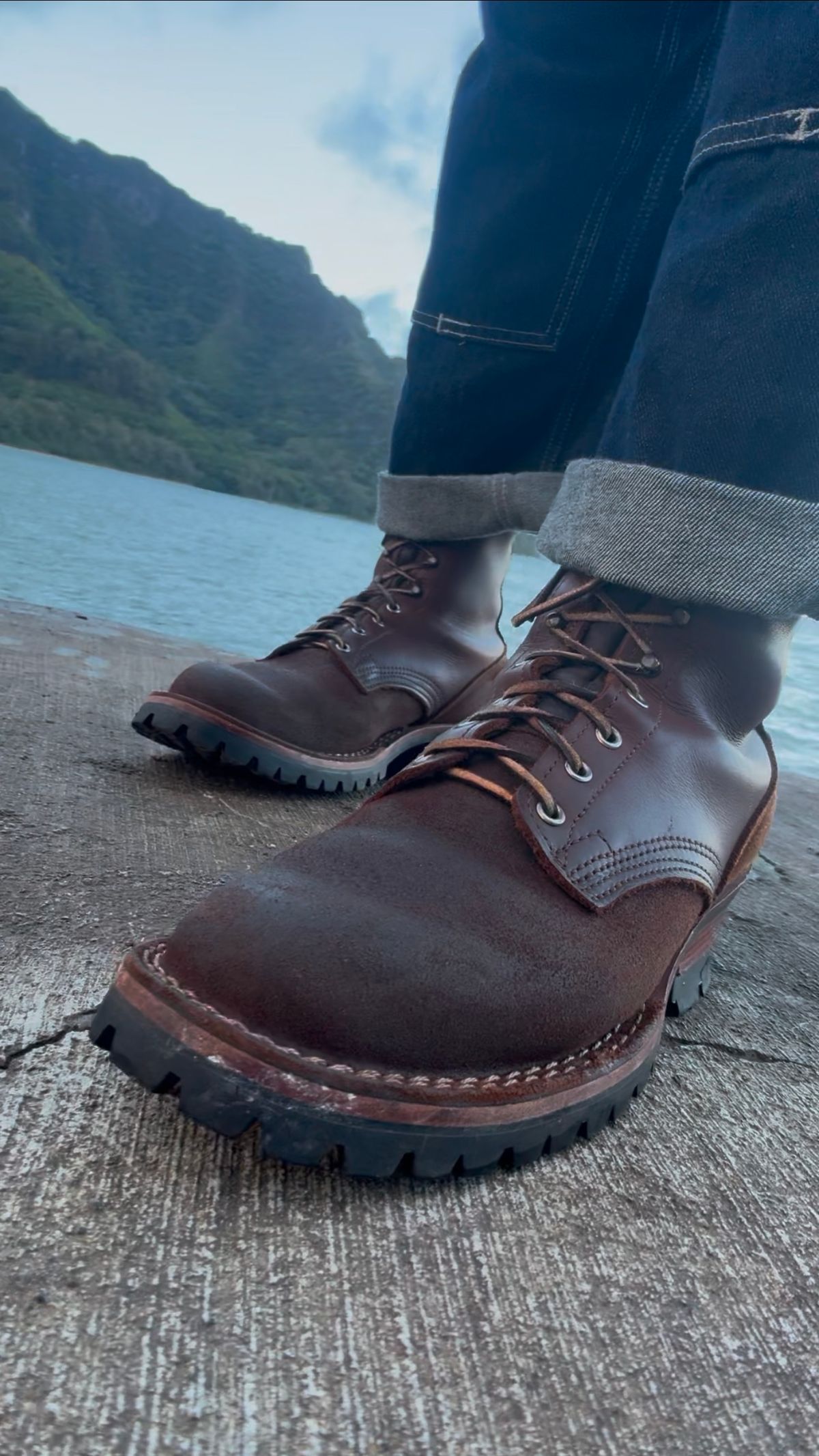 Photo by Apprehensivebootbuyer on October 1, 2025 of the Nicks BuilderPro in Seidel 1964 Brown Roughout & Seidel 1964 Brown.