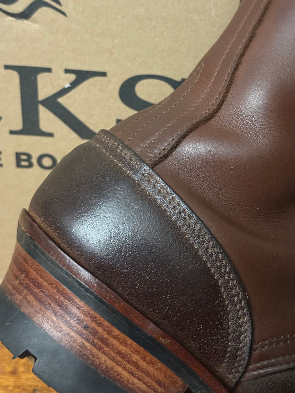 Photo by Apprehensivebootbuyer on November 23, 2025 of the Nicks BuilderPro in Seidel 1964 Brown Roughout & Seidel 1964 Brown.