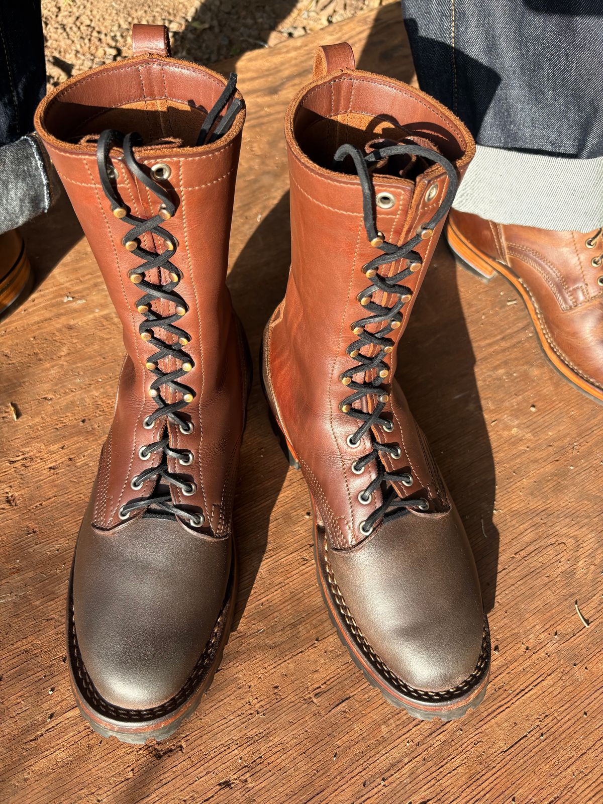 Photo by Apprehensivebootbuyer on January 14, 2026 of the Nicks BuilderPro in Seidel 1964 Brown Roughout & Seidel 1964 Brown.