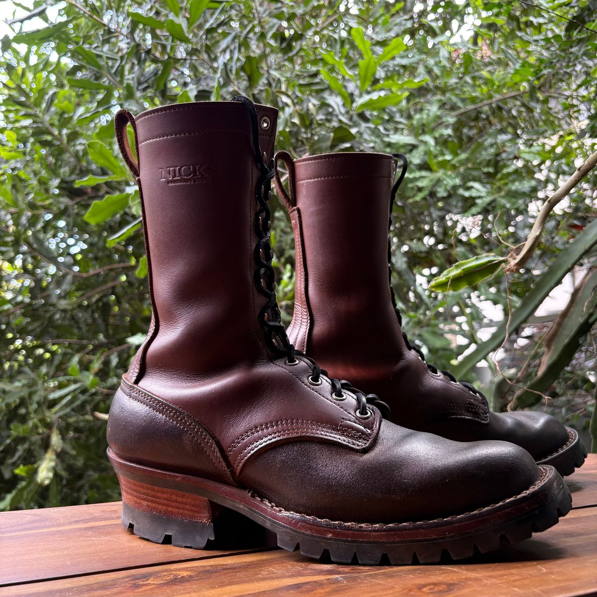 Photo by Apprehensivebootbuyer on February 28, 2026 of the Nicks BuilderPro in Seidel 1964 Brown Roughout & Seidel 1964 Brown.