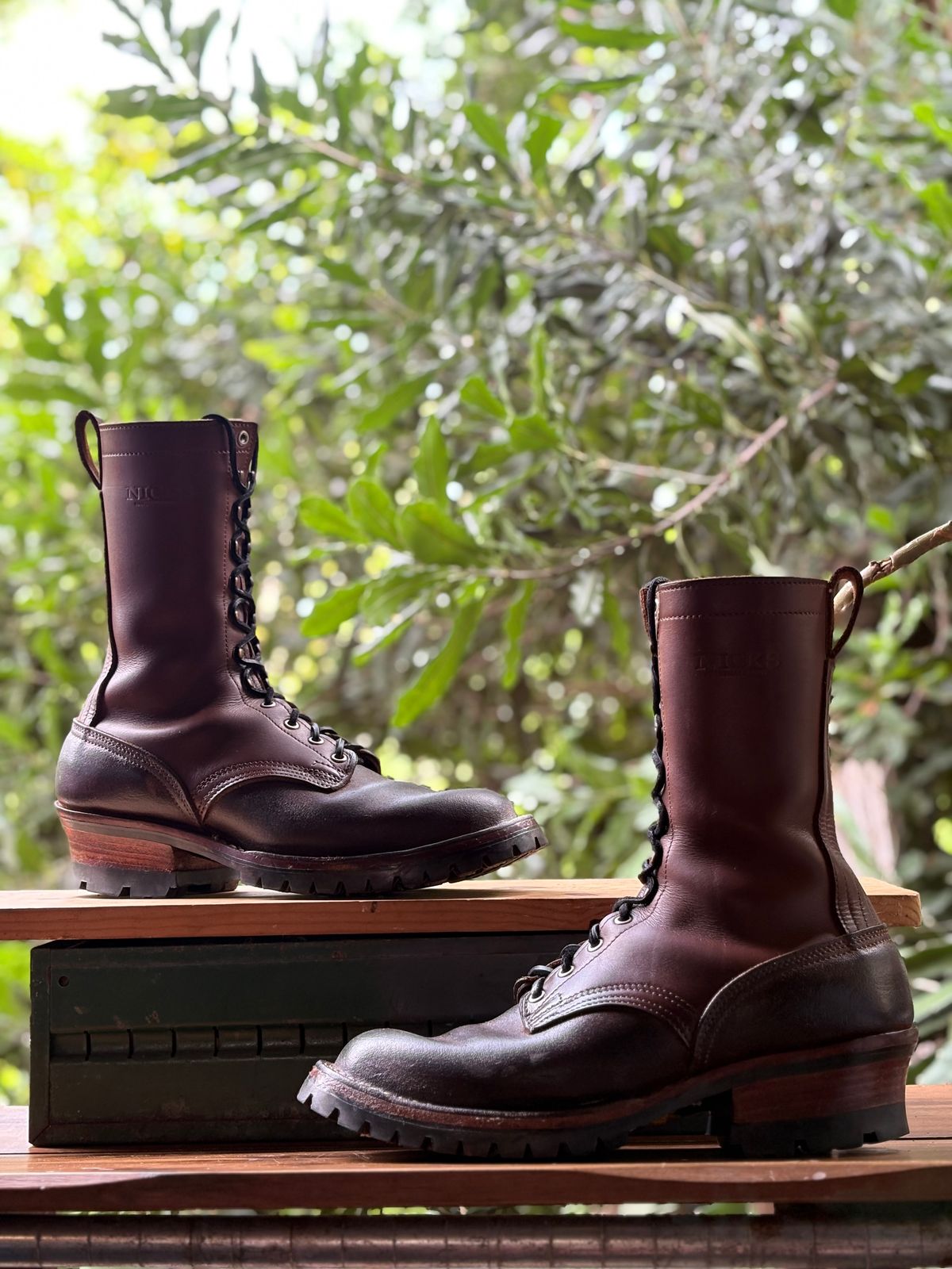 Photo by Apprehensivebootbuyer on February 28, 2026 of the Nicks BuilderPro in Seidel 1964 Brown Roughout & Seidel 1964 Brown.