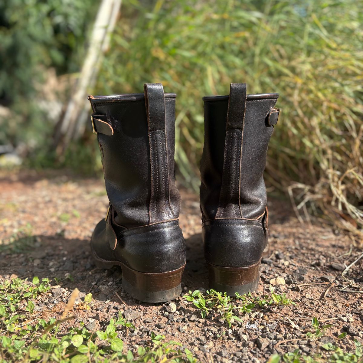 Photo by Apprehensivebootbuyer on April 27, 2026 of the Nicks Brakeman in Horween Black Waxed Flesh.