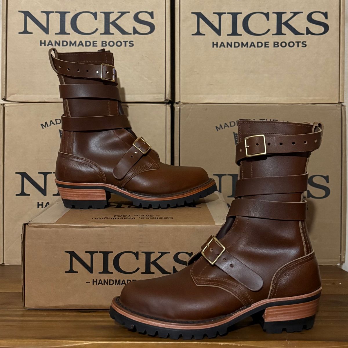 Photo by Apprehensivebootbuyer on June 9, 2026 of the Nicks TankerPro in Horween Ember Waxed Flesh.
