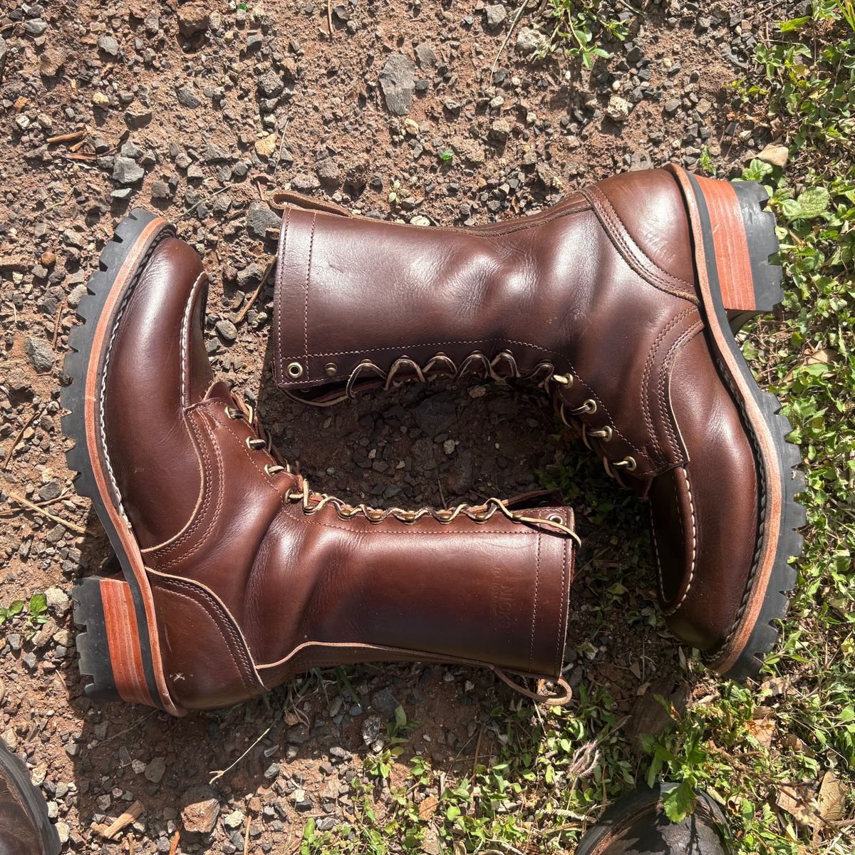 Photo by Apprehensivebootbuyer on April 27, 2026 of the Nicks Moc Toe in Horween Brown Chromexcel.