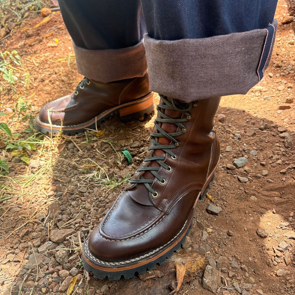 Photo by Apprehensivebootbuyer on July 11, 2026 of the Nicks Moc Toe in Horween Brown Chromexcel.