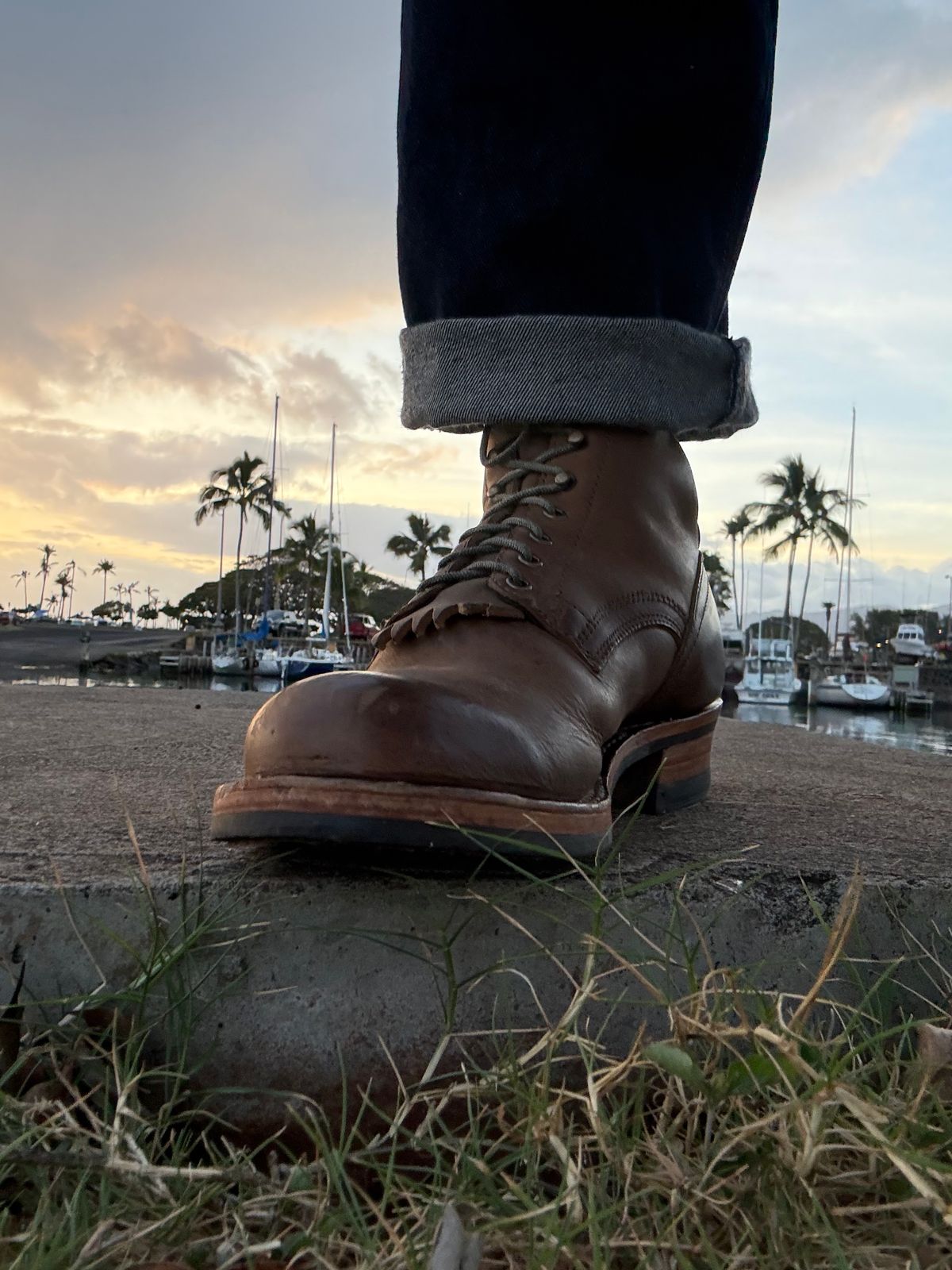 Photo by typist on May 12, 2025 of the Drew's Boots 8-inch Work Boot in Rowdy Smooth.