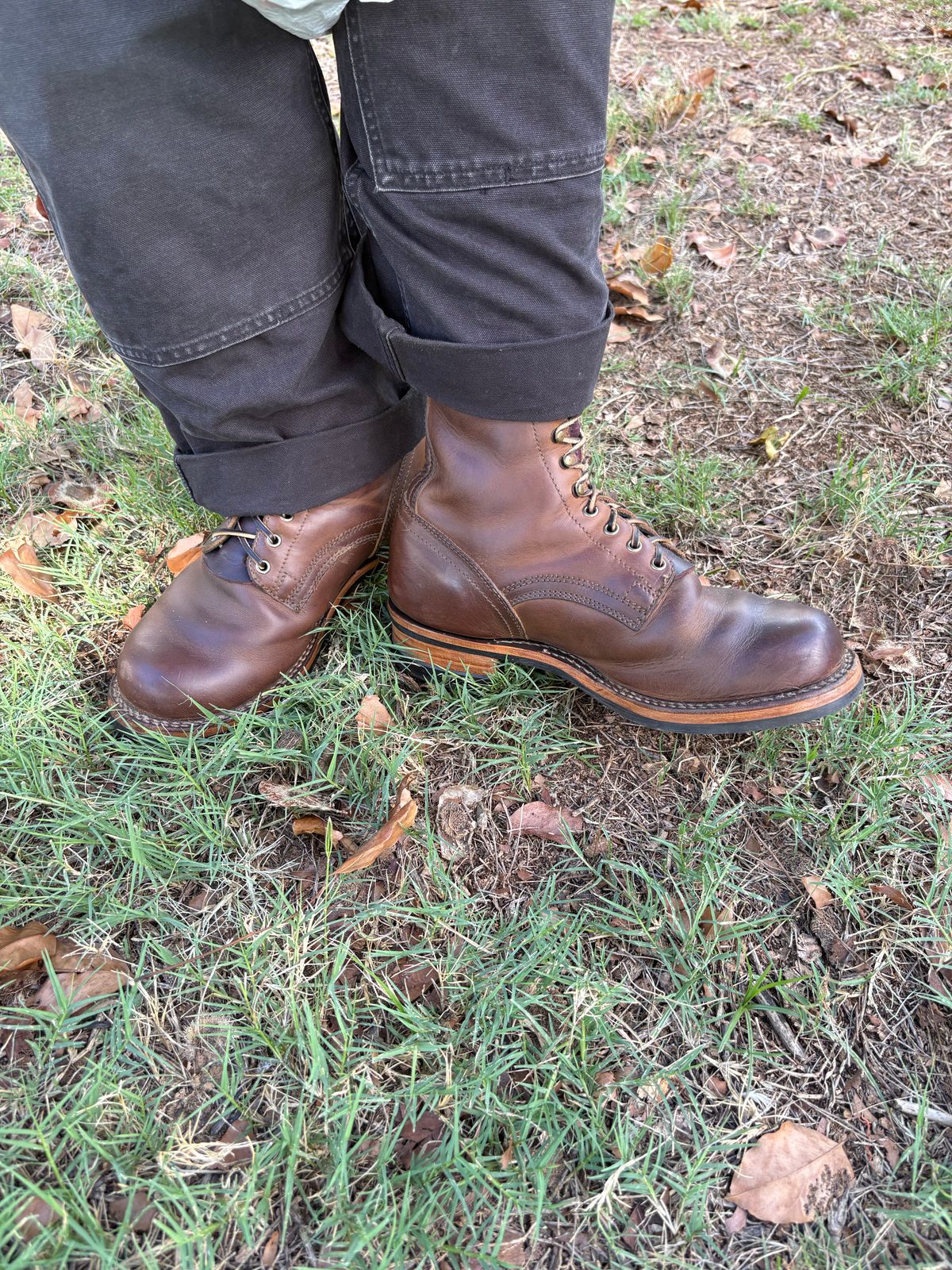 Photo by Apprehensivebootbuyer on November 2, 2025 of the Drew's Boots 8-inch Work Boot in Rowdy Smooth.