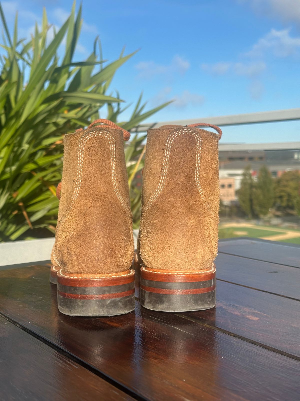 Photo by mynameisntkt on October 5, 2025 of the John Lofgren M-43 Service Shoes in Horween Natural Chromexcel Roughout.