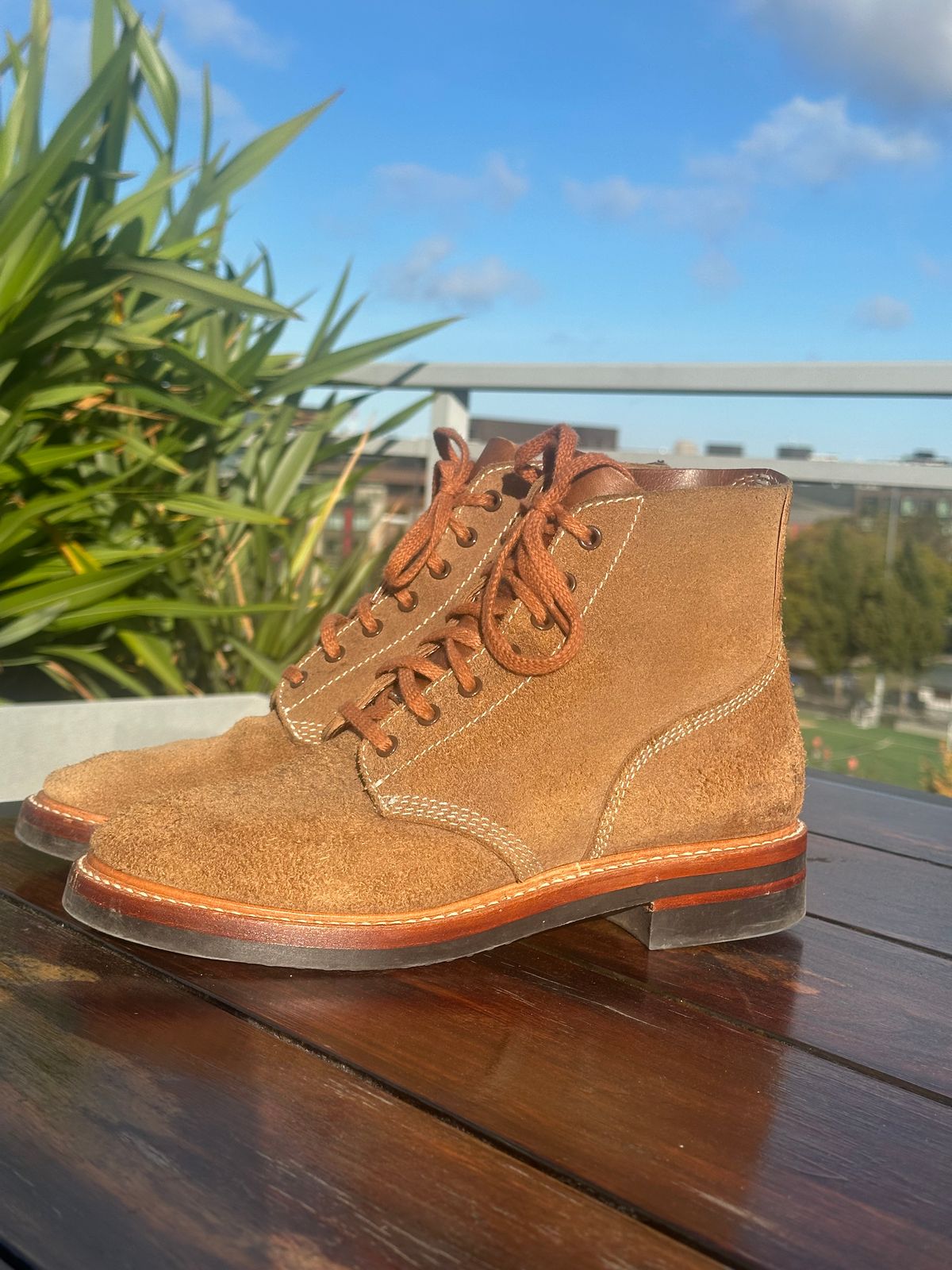 Photo by mynameisntkt on October 5, 2025 of the John Lofgren M-43 Service Shoes in Horween Natural Chromexcel Roughout.